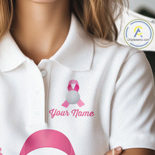 Load image into Gallery viewer, Pink ribbon golf ball clubs Women polo golf shirts Custom Breast cancer awareness team golf jerseys NQS10506