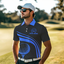 Load image into Gallery viewer, Personalized polo golf shirts for men custom black and blue mens golf shirts team golf jersey NQS9430