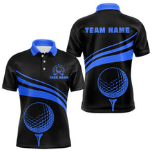 Load image into Gallery viewer, Personalized polo golf shirts for men custom black and blue mens golf shirts team golf jersey NQS9430