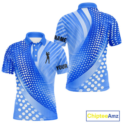 Blue Mens golf polo shirts custom team golf tops for men, personalized golf gifts NQS11533