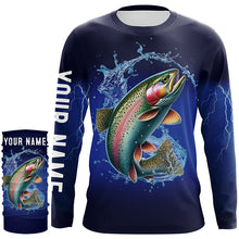 Load image into Gallery viewer, Rainbow Trout Fishing blue lightning 3D All Over printed Customized Name Fishing apparel NQS313