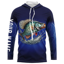 Load image into Gallery viewer, Crappie Fishing Blue lightning 3D All Over printed Customized Name UV protection fishing Shirts NQS315