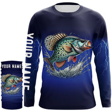 Load image into Gallery viewer, Crappie Fishing Blue lightning 3D All Over printed Customized Name UV protection fishing Shirts NQS315