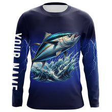 Load image into Gallery viewer, Tuna Fishing blue lightning 3D All Over printed shirts Customized Name Tuna Fishing apparel NQS322