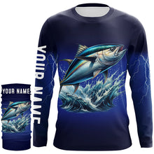 Load image into Gallery viewer, Tuna Fishing blue lightning 3D All Over printed shirts Customized Name Tuna Fishing apparel NQS322