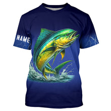 Load image into Gallery viewer, Mahi Mahi Fishing blue lightning 3D All Over printed shirts Customized Name Dorado Fishing apparel NQS314