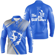 Load image into Gallery viewer, Personalized the Golf father Polo Shirts for Men Blue golf shirts, gifts for golf lovers NQS7672