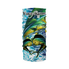 Load image into Gallery viewer, Mahi mahi fishing blue sea water camo Custom UV protection performance long sleeve fishing shirts NQS8123