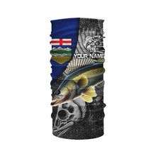 Load image into Gallery viewer, Alberta Flag Walleye Fishing Custom long sleeve performance Fishing Shirts, Walleye Fishing jerseys NQS3819
