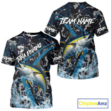 Load image into Gallery viewer, Custom Tuna Fishing Camo Long Sleeve Fishing Shirts, Personalized Tuna Fishing Team Jerseys NQS11329