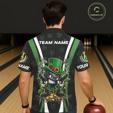 Load image into Gallery viewer, Funny St Patrick cowboy gunner Bowling Hawaiian shirt Custom Team Bowling Jerseys NQS11543