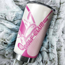 Load image into Gallery viewer, Golf club pink &amp; white tumbler Custom name Stainless Steel Tumbler Cup - personalized golf gifts NQS6216