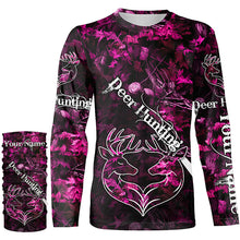 Load image into Gallery viewer, Love Deer Hunting Pink Camo Customize Name 3D All Over Printed Shirts Personalized Hunting gifts NQS903