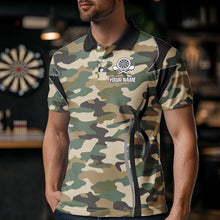 Load image into Gallery viewer, Deer Skull Darts Board Camo Darts Polo, Quarter zip Shirts For Men Custom Team Darts Jersey NQS9444