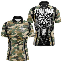 Load image into Gallery viewer, Deer Skull Darts Board Camo Darts Polo, Quarter zip Shirts For Men Custom Team Darts Jersey NQS9444