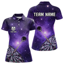 Load image into Gallery viewer, Purple galaxy space Darts Shirts For Women Custom Team Darts Jersey NQS9448