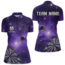 Load image into Gallery viewer, Purple galaxy space Darts Shirts For Women Custom Team Darts Jersey NQS9448