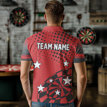 Load image into Gallery viewer, Stars Darts Polo, Quarter Zip Shirt For Men Custom Dart Team Jerseys | Red NQS9778