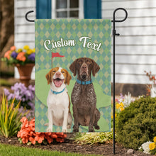 Load image into Gallery viewer, Custom text and pet photo green argyle pattern golf Garden Flag, Personalized Golfing Gift NQS9905