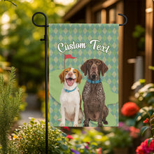 Load image into Gallery viewer, Custom text and pet photo green argyle pattern golf Garden Flag, Personalized Golfing Gift NQS9905