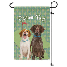 Load image into Gallery viewer, Custom text and pet photo green argyle pattern golf Garden Flag, Personalized Golfing Gift NQS9905