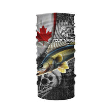 Load image into Gallery viewer, Canadian Flag Walleye Fishing Custom long sleeve performance Fishing Shirts, Walleye Fishing jerseys NQS3530