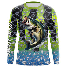 Load image into Gallery viewer, Largemouth Bass Fishing scales customize name performance UV protection long sleeves fishing shirt NQS643