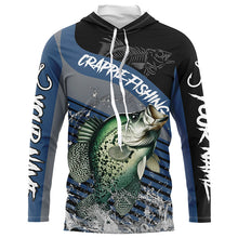 Load image into Gallery viewer, Crappie fishing Custom UV protection fishing long sleeve shirt, Crappie Fishing jerseys | Blue NQS8365