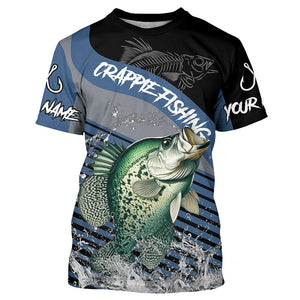 Crappie fishing Custom UV protection fishing long sleeve shirt, Crappie Fishing jerseys | Blue NQS8365