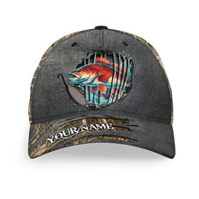 Load image into Gallery viewer, Redfish puppy drum fishing camo Custom fishing hat Unisex Fishing Baseball Angler redfish hat cap NQS2424