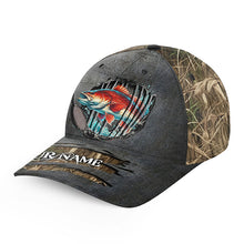 Load image into Gallery viewer, Redfish puppy drum fishing camo Custom fishing hat Unisex Fishing Baseball Angler redfish hat cap NQS2424