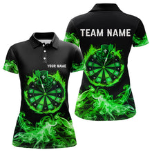 Load image into Gallery viewer, Green Flame Smoke Lucky Women Darts Shirts Custom St Patrick Day Team Darts Outfit NQS9452