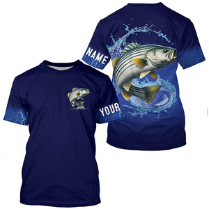 Striped Bass Fishing Blue lightning Custom Long sleeve fishing shirts, striper fishing jerseys NQS326