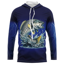 Load image into Gallery viewer, Funny Striped Bass Fishing blue lightning 3D All Over printed Shirts NQS327