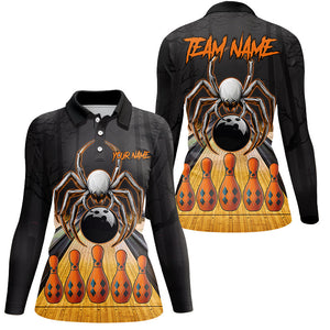 Funny Spider Halloween Bowling Shirts For Women Custom Bowling Team Jerseys, Halloween Bowling Outfits NQS8569