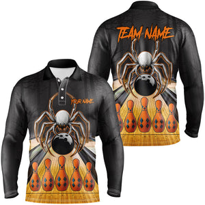 Funny Spider Halloween Bowling Shirts For Men Custom Bowling Team Jerseys, Halloween Bowling Outfits NQS8569