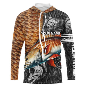 Redfish puppy drum tackle fishing shirts for men Long Sleeve UV protection Custom gift for anglers NQS1374