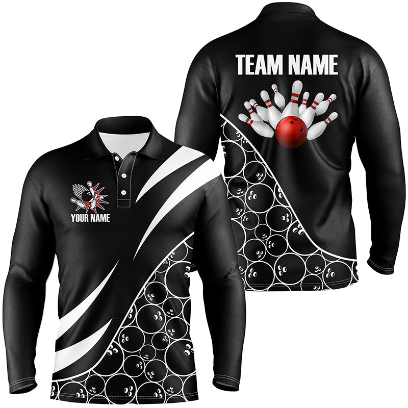 Black and white Bowling camo League Jerseys For Men Custom Retro Bowling Shirts For Team Bowlers NQS7558