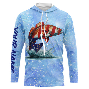 Redfish Puppy Drum custom name Red Drum performance UV protection long sleeves fishing shirts NQS658