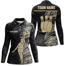 Load image into Gallery viewer, personalized bowling shirt for women – custom name design side view