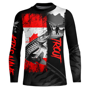 Canadian Flag Musky Fishing Custom long sleeve performance Fishing Shirt, Muskie fishing jerseys NQS8374