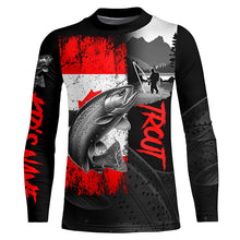 Load image into Gallery viewer, Canadian Flag Rainbow Trout Fishing Custom long sleeve performance Fishing Shirt, Trout fishing jersey NQS8375