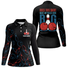 Load image into Gallery viewer, Funny Retro Women Bowling Shirts, Personalized Bowlers Jersey Does This Shirt Make My Balls Look Big NQS8574