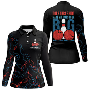 Funny Retro Women Bowling Shirts, Personalized Bowlers Jersey Does This Shirt Make My Balls Look Big NQS8574