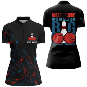 Funny Retro Women Bowling Shirts, Personalized Bowlers Jersey Does This Shirt Make My Balls Look Big NQS8574