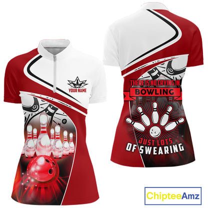 Funny Bowling Shirts For Women custom name There is no crying in bowling just lots of swearing NQS11349