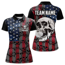 Load image into Gallery viewer, American Flag Skull Camo Golf Polo shirt for Women Custom patriotic golf team uniform NQS9791