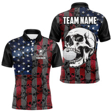 Load image into Gallery viewer, American Flag Skull Camo Golf Polo shirt for Men Custom patriotic golf team uniform NQS9791