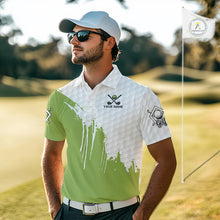 Load image into Gallery viewer, Green and White American Flag Golf Polo shirt for Men Custom patriotic golf team uniform outfit NQS9796