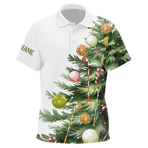 White Kid golf polo shirts custom Christmas tree golf shirt for Kid, Christmas golf gifts NQS9070